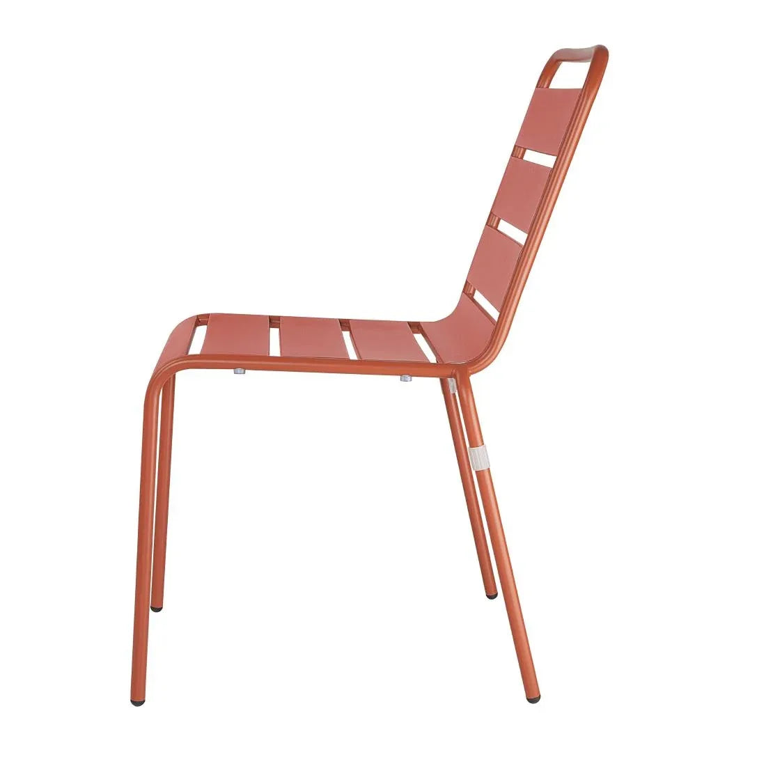 CK063 Bolero Terracotta Slatted Steel Side Chairs (Pack of 4) - JD Catering Equipment Solutions Ltd