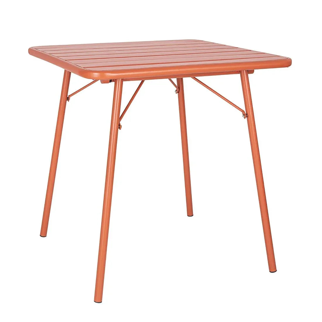 CK064 Bolero Terracotta Square Slatted Steel Table - 700mm - JD Catering Equipment Solutions Ltd