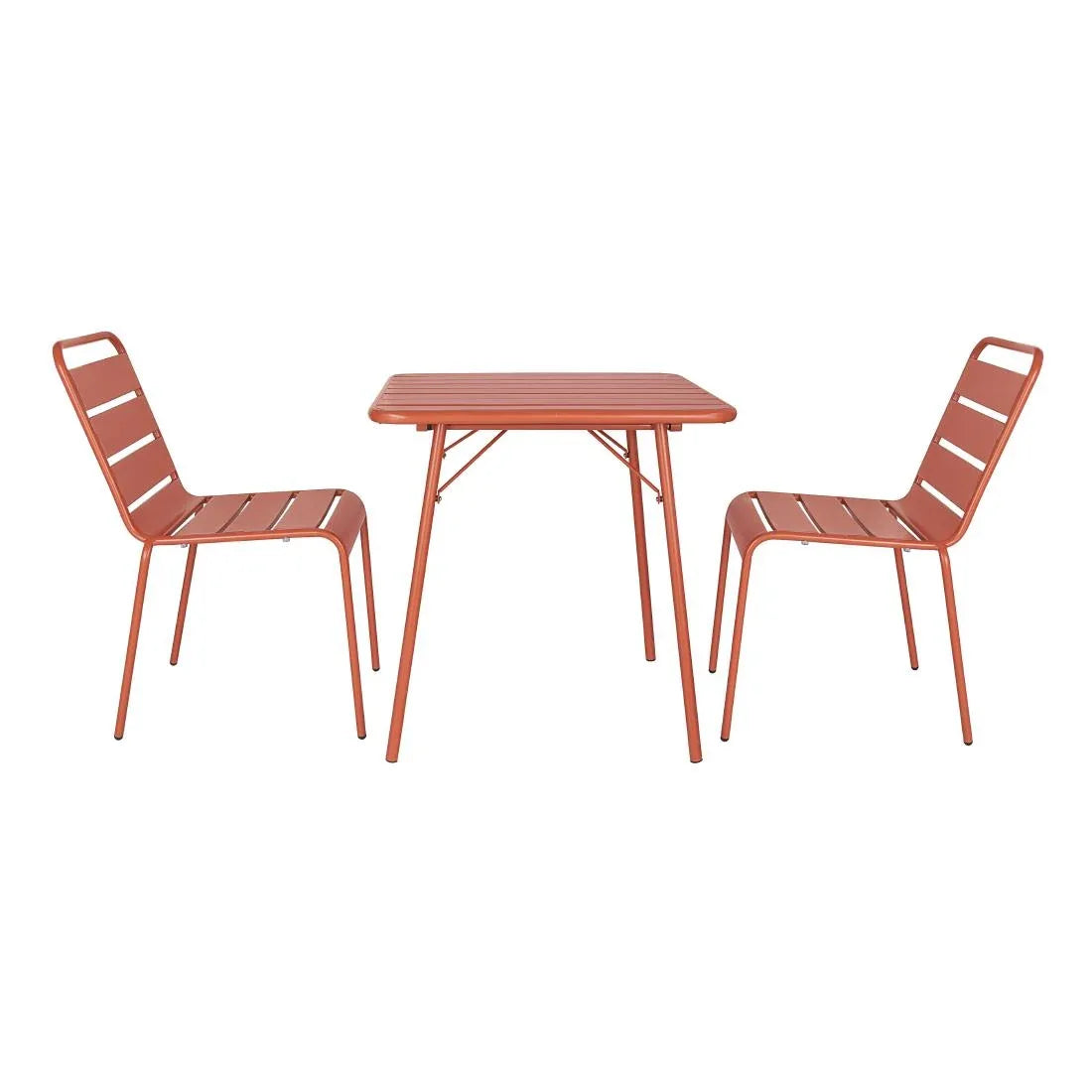 CK064 Bolero Terracotta Square Slatted Steel Table - 700mm - JD Catering Equipment Solutions Ltd