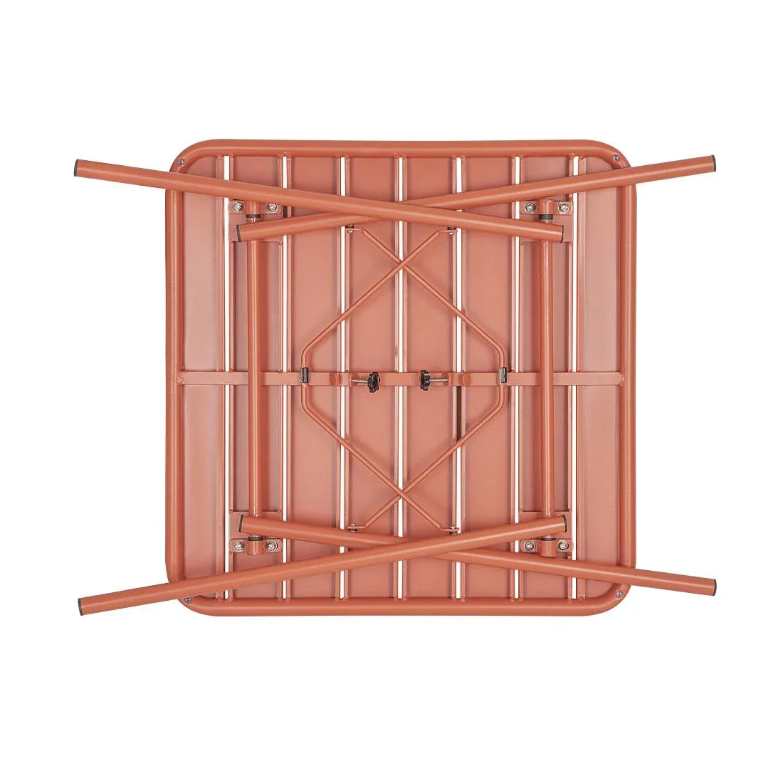 CK064 Bolero Terracotta Square Slatted Steel Table - 700mm - JD Catering Equipment Solutions Ltd