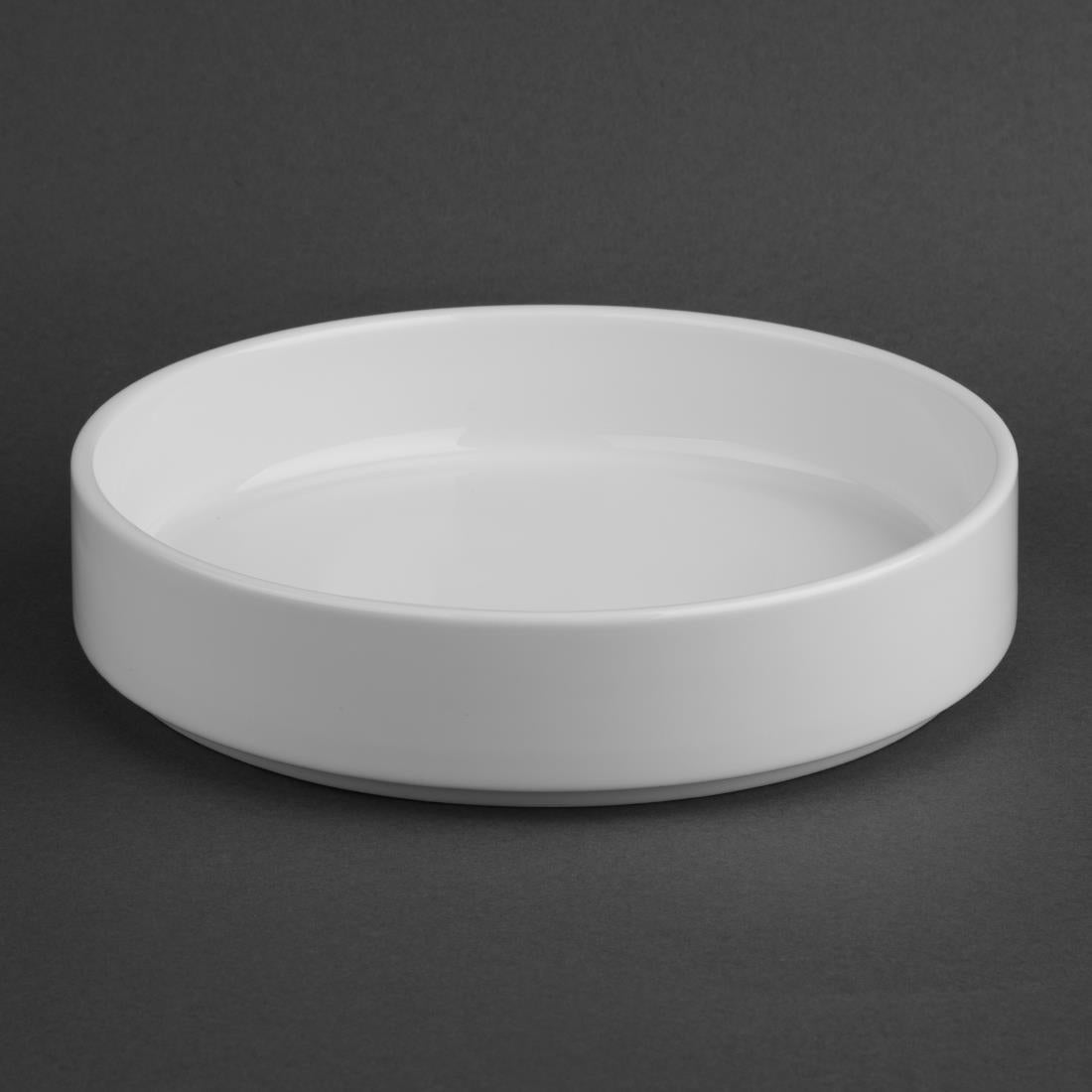 CK071 Olympia Whiteware Flat Walled Bowl - 215mm 8 1/2" (Box of 4)