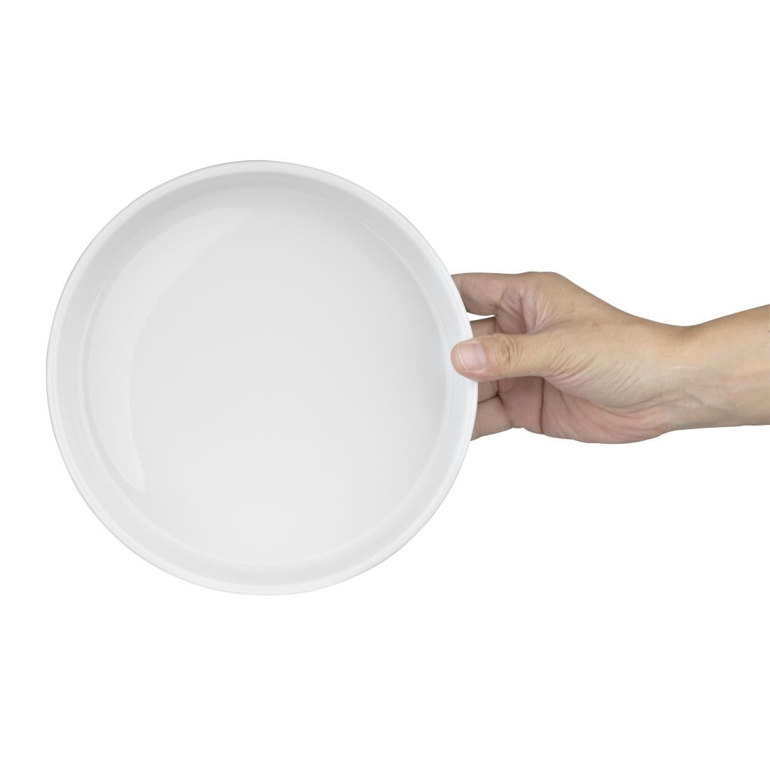 CK071 Olympia Whiteware Flat Walled Bowl - 215mm 8 1/2" (Box of 4)