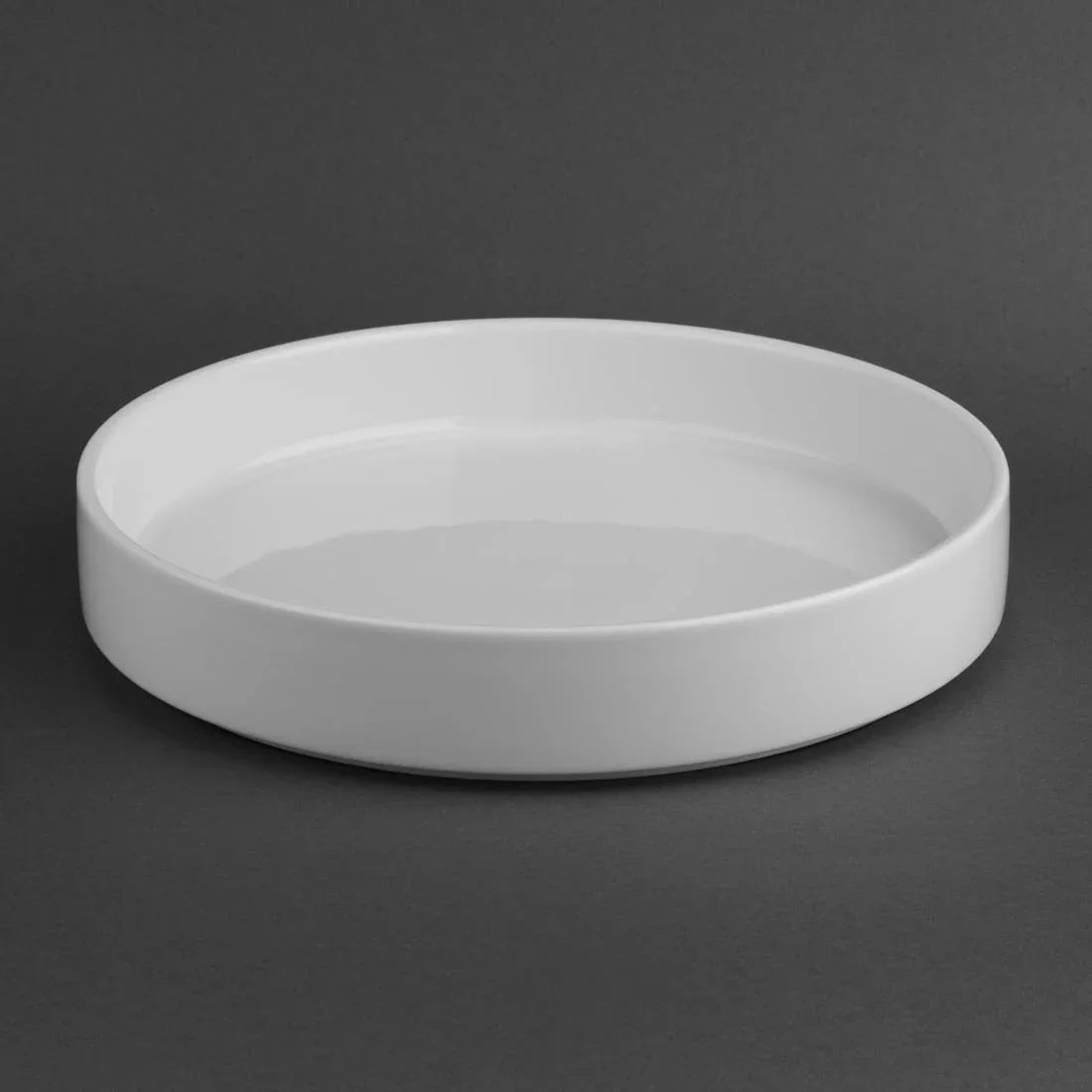 CK072 Olympia Whiteware Flat Walled Bowl - 270mm 10 2/3" (Box of 4) - JD Catering Equipment Solutions Ltd