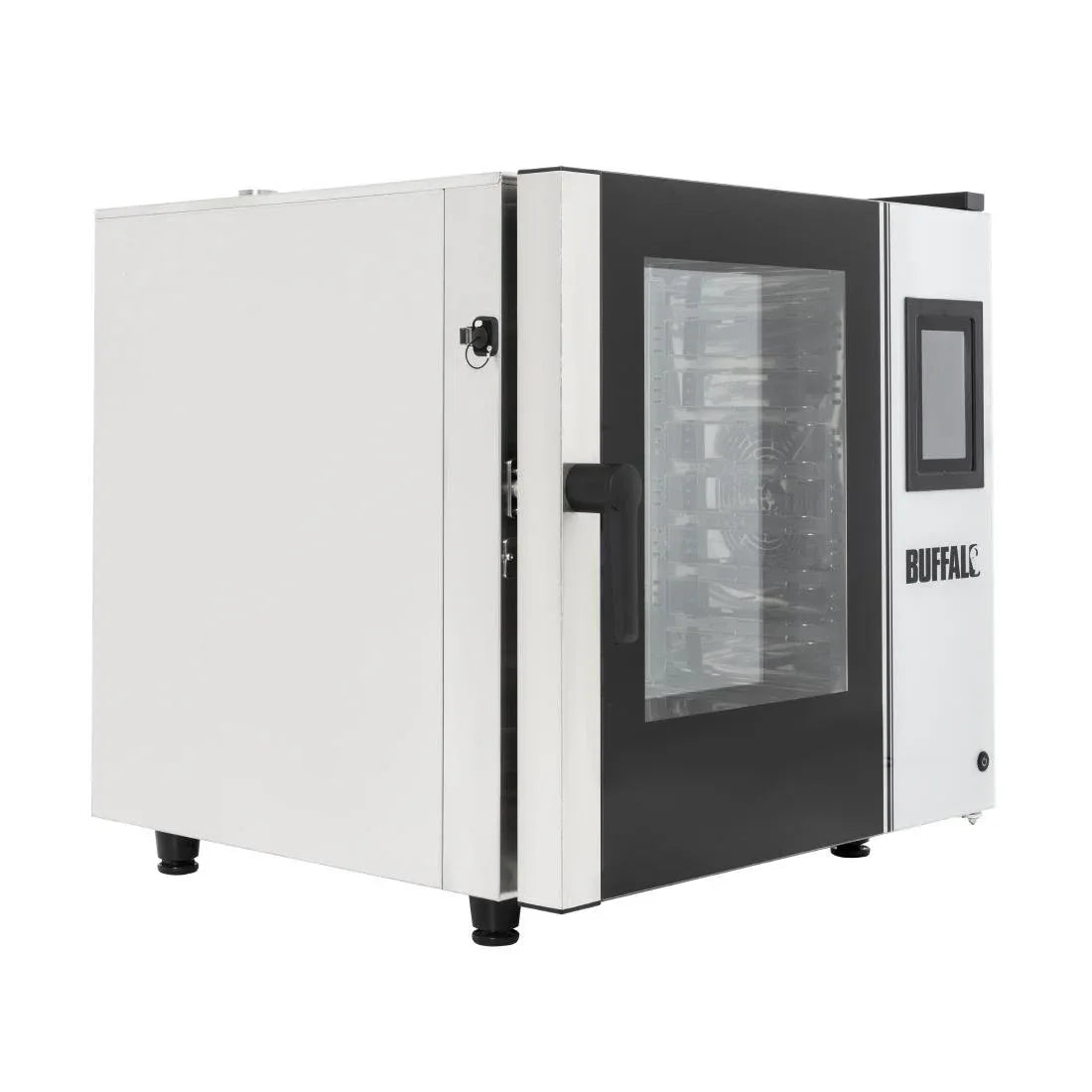 SA771 Buffalo Freestanding Smart Touchscreen Combi Oven 7 x GN 1/1 with Installation Kit and Extraction Hood