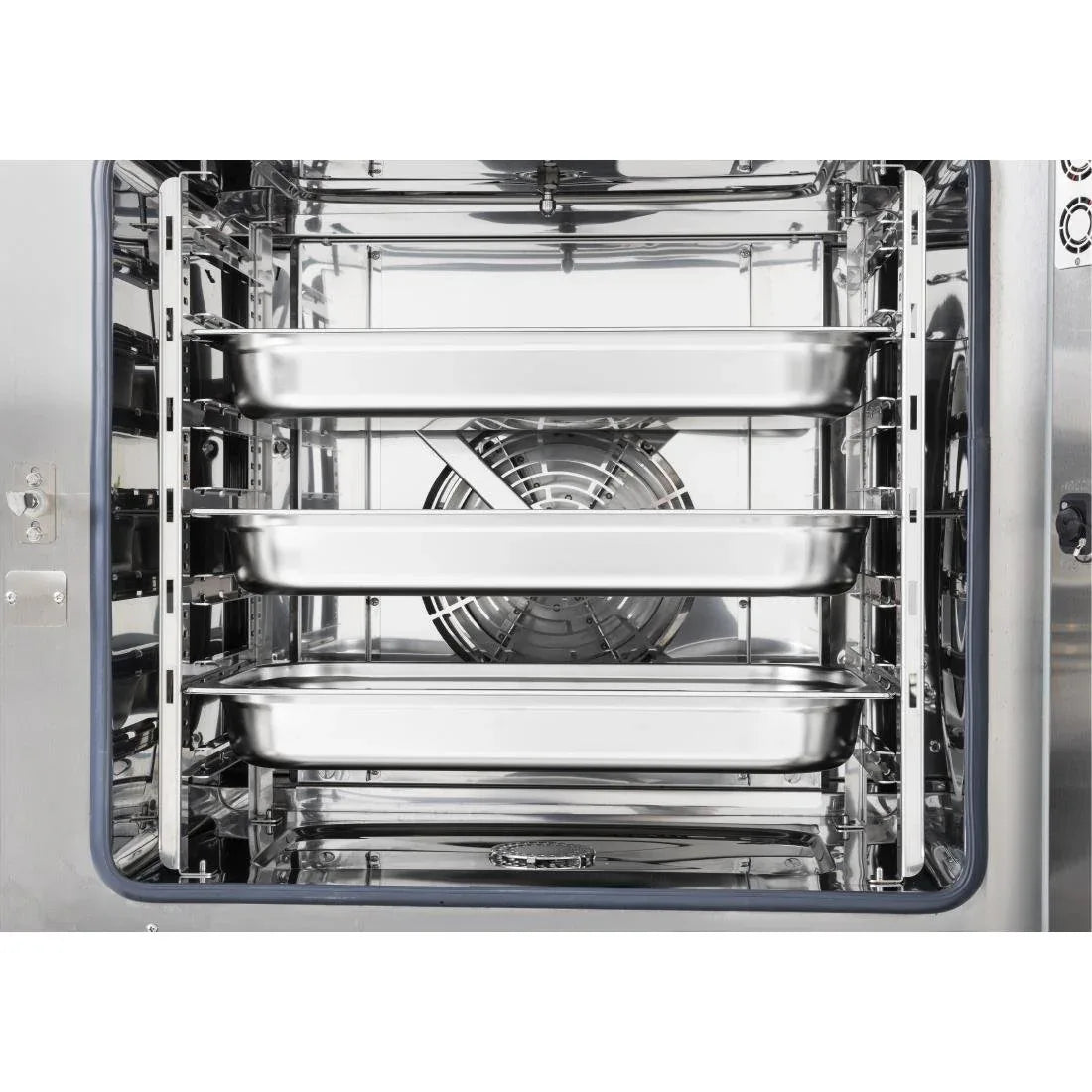 SA771 Buffalo Freestanding Smart Touchscreen Combi Oven 7 x GN 1/1 with Installation Kit and Extraction Hood