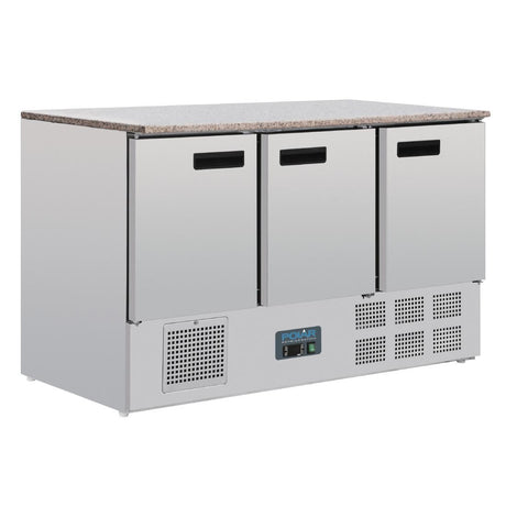 CL109 Polar G-Series 3 Door Counter Fridge with Granite Work Top 368Ltr
