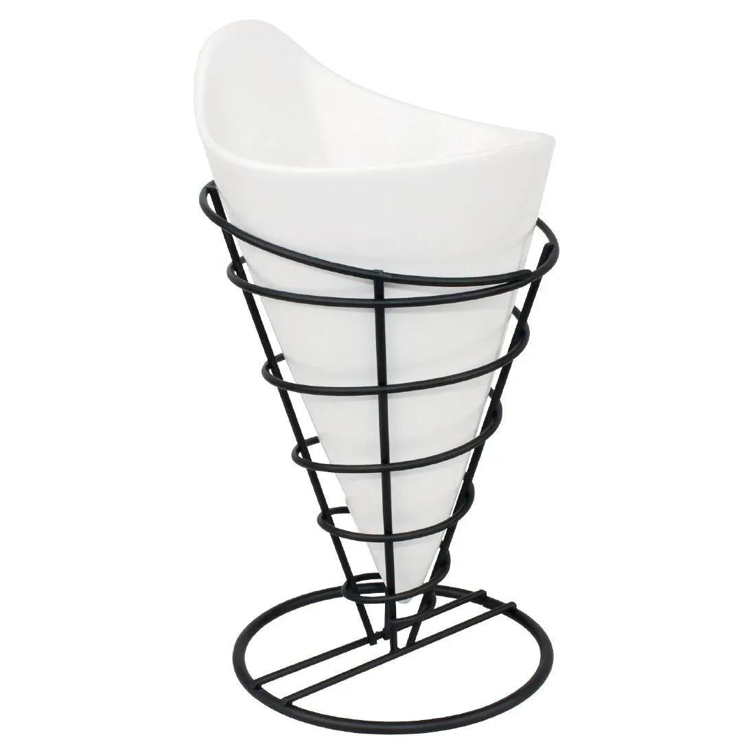 CL319 Olympia Wire Chip Cone Black - JD Catering Equipment Solutions Ltd