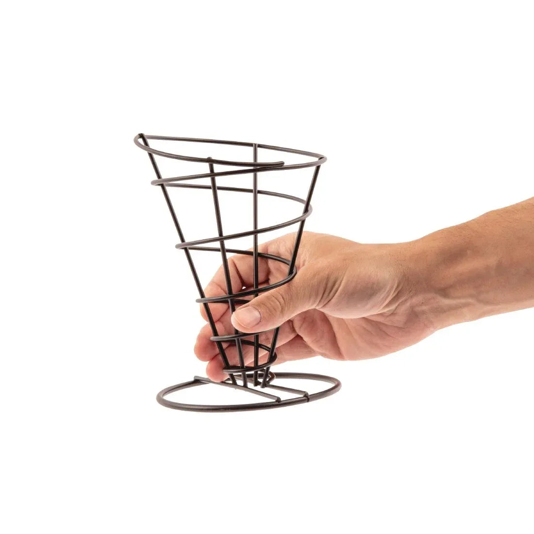 CL319 Olympia Wire Chip Cone Black - JD Catering Equipment Solutions Ltd
