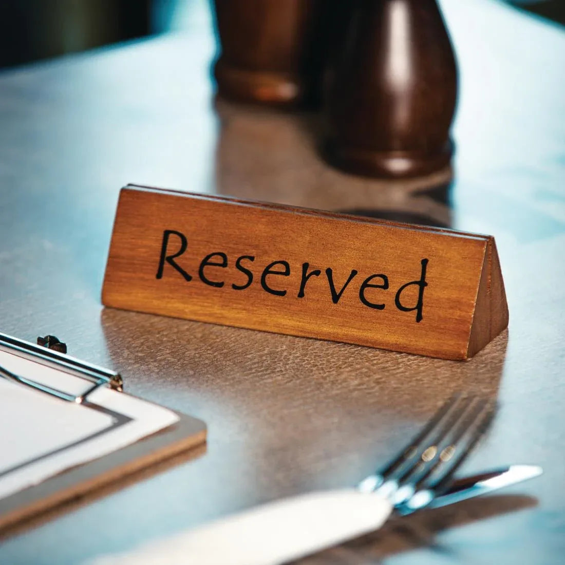 CL381 Olympia Acacia Menu Holder and Reserved Sign (Pack of 10) - JD Catering Equipment Solutions Ltd