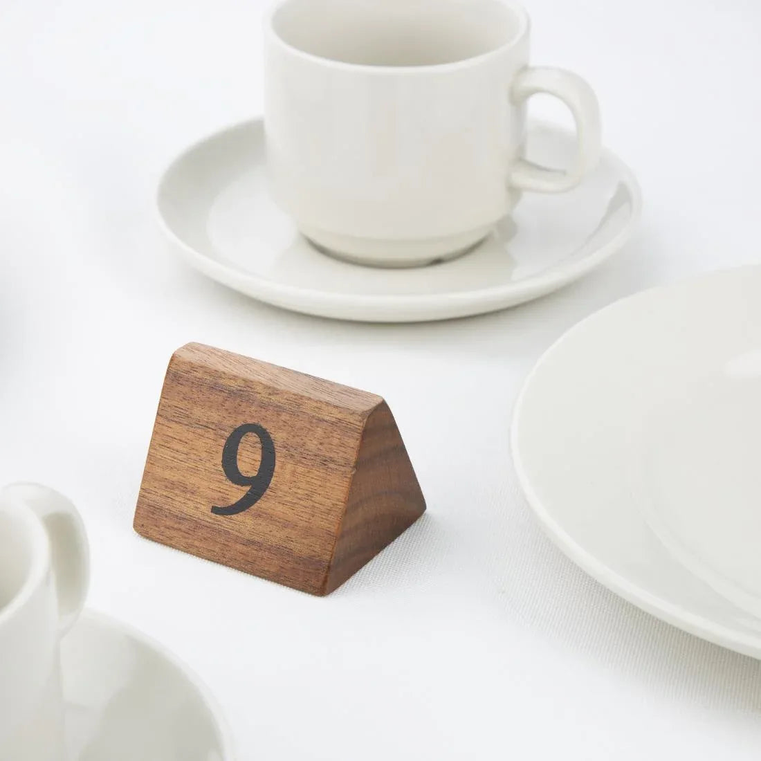 CL392 Olympia Acacia Table Number Signs Numbers 1-10 - JD Catering Equipment Solutions Ltd