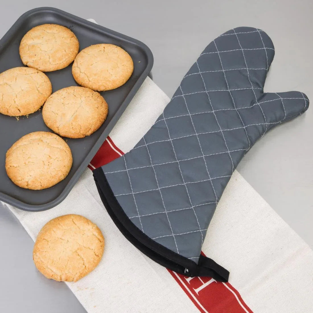 CL582 Vogue Flame Retardant Charcoal Oven Mitt 17"
