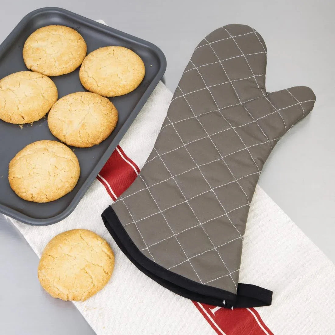 CL583 Vogue Flame Retardant Tan Oven Mitt 17"