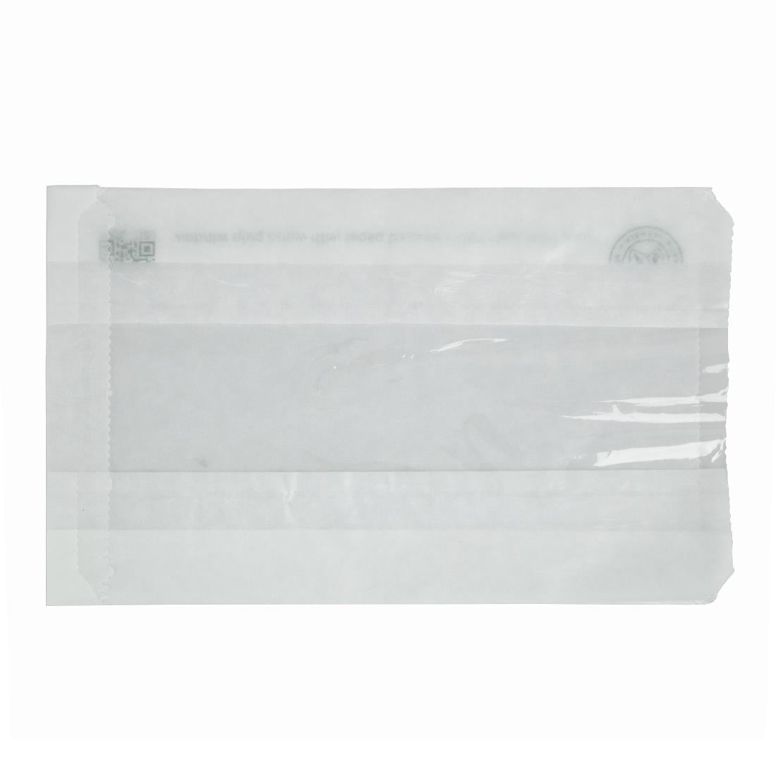 Vegware Compostable Glassine Hot Food Bags With NatureFlex Window Large ( 500 Pack)