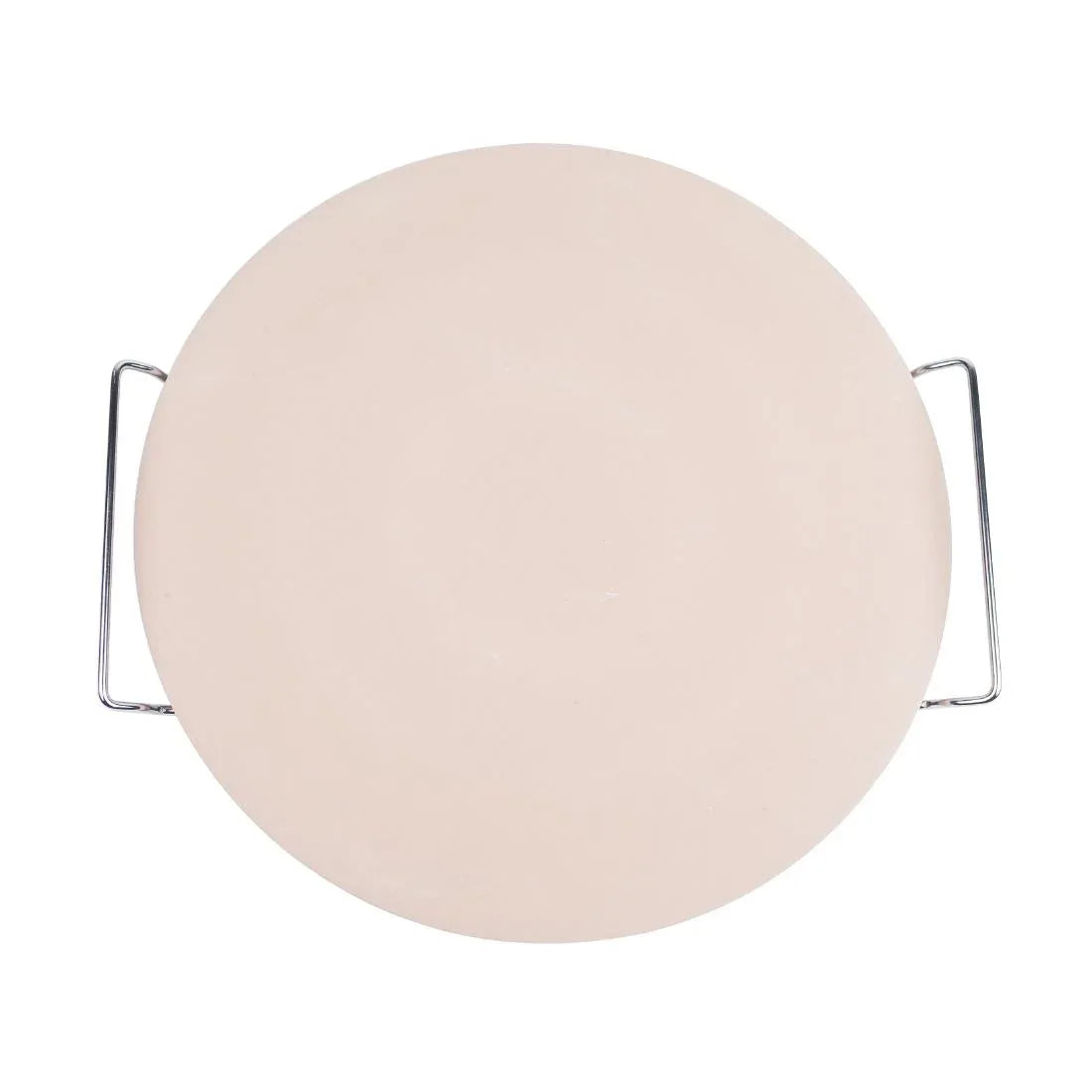 CL714 Round Pizza Stone with Metal Serving Rack