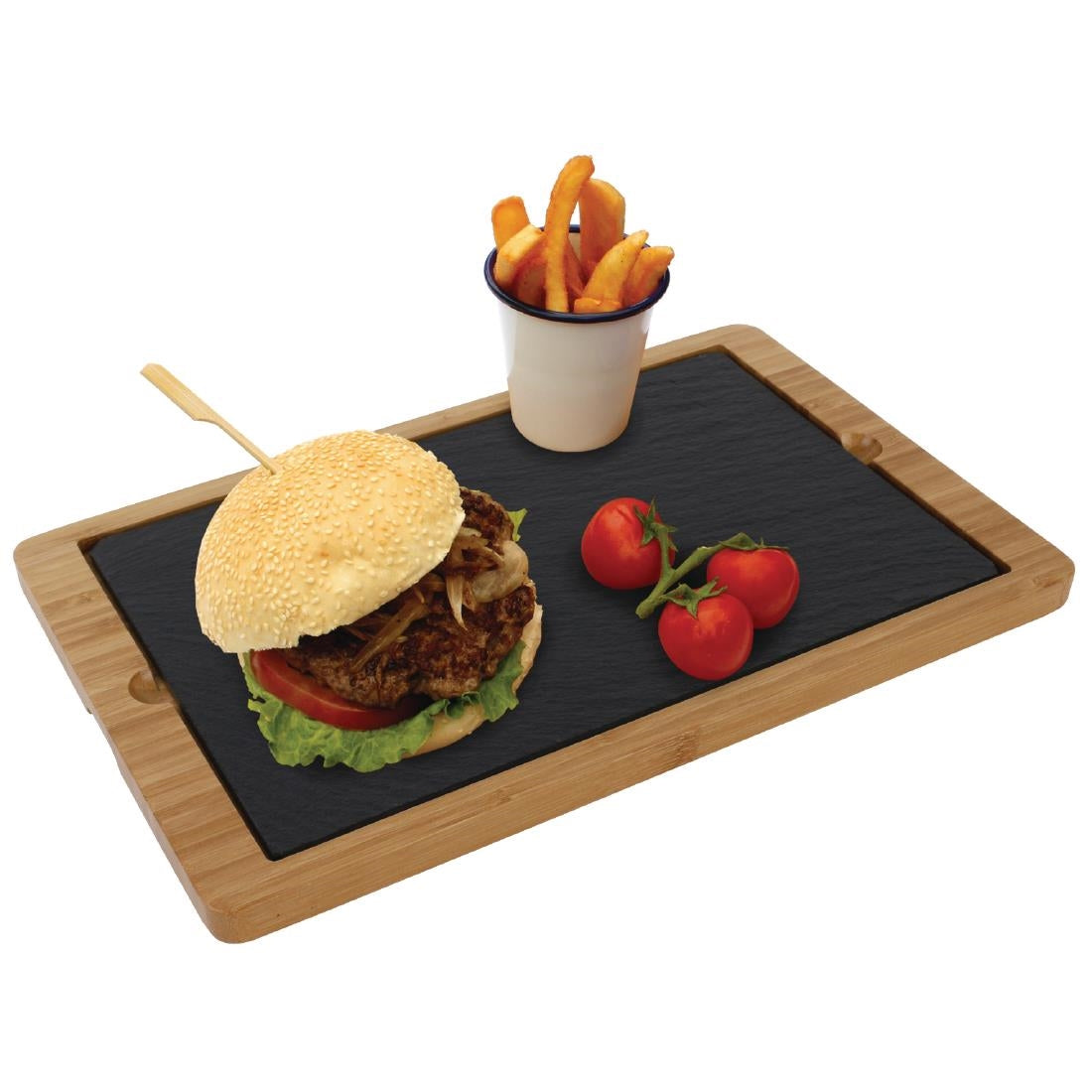 Olympia Smooth Edged Slate Platters 280 x 180mm (Pack of 2)
