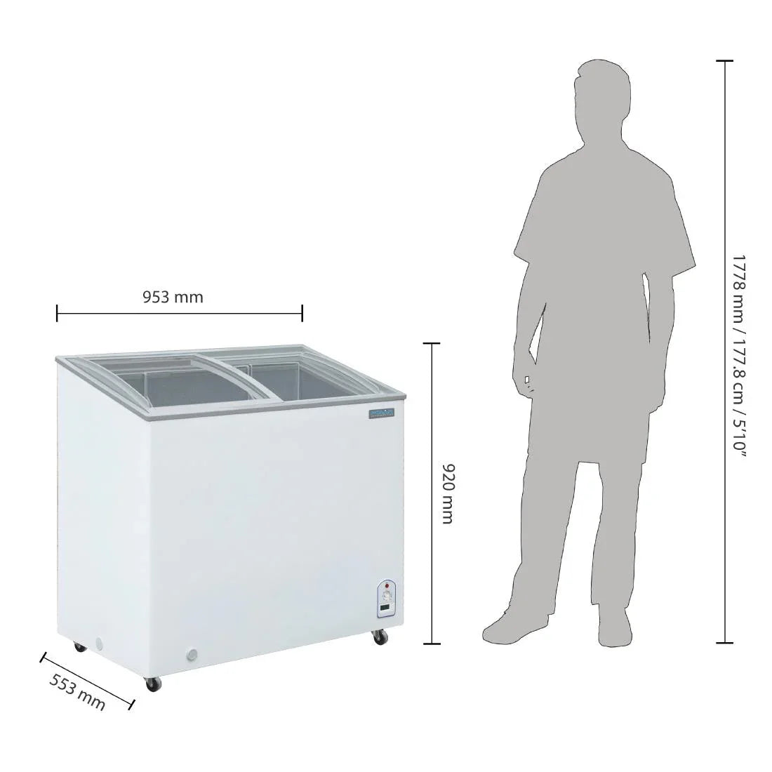 GM498 Polar G-Series Display Chest Freezer 200Ltr - JD Catering Equipment Solutions Ltd