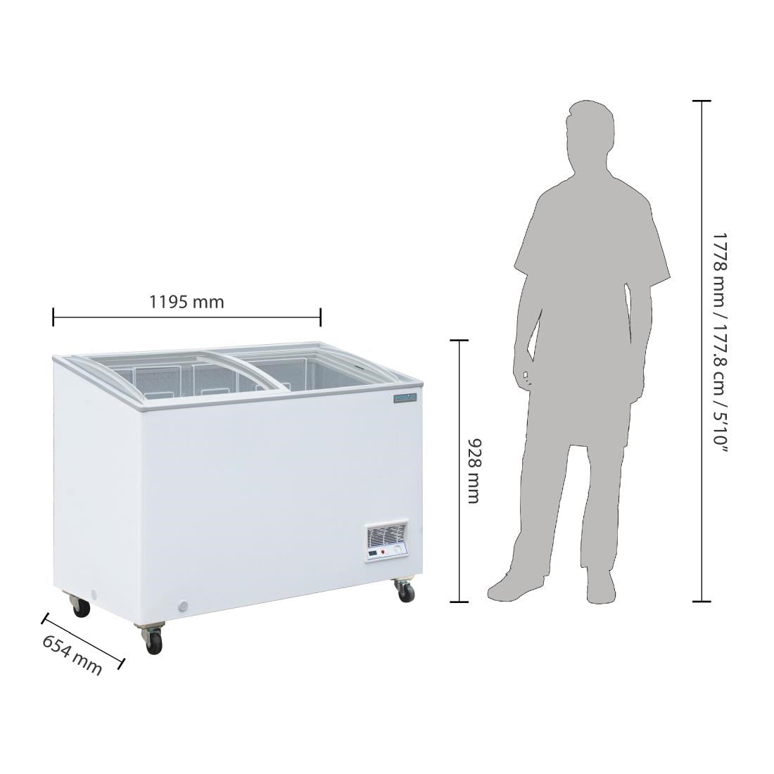 GM499 Polar G-Series Display Chest Freezer 270Ltr
