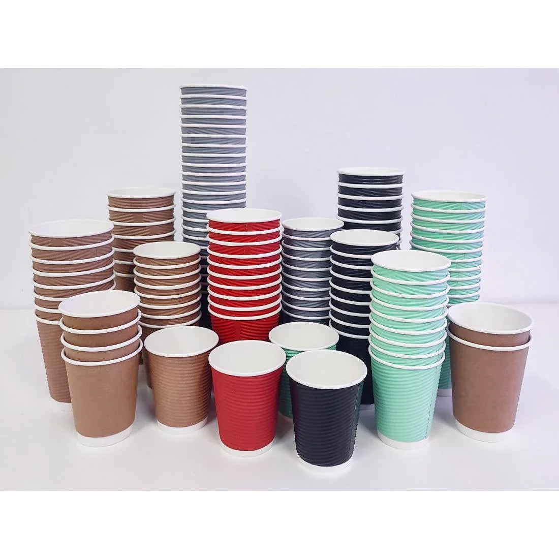 GF025 Fiesta Recyclable Coffee Cups Ripple Wall Kraft 455ml / 16oz (Pack of 25) - JD Catering Equipment Solutions Ltd