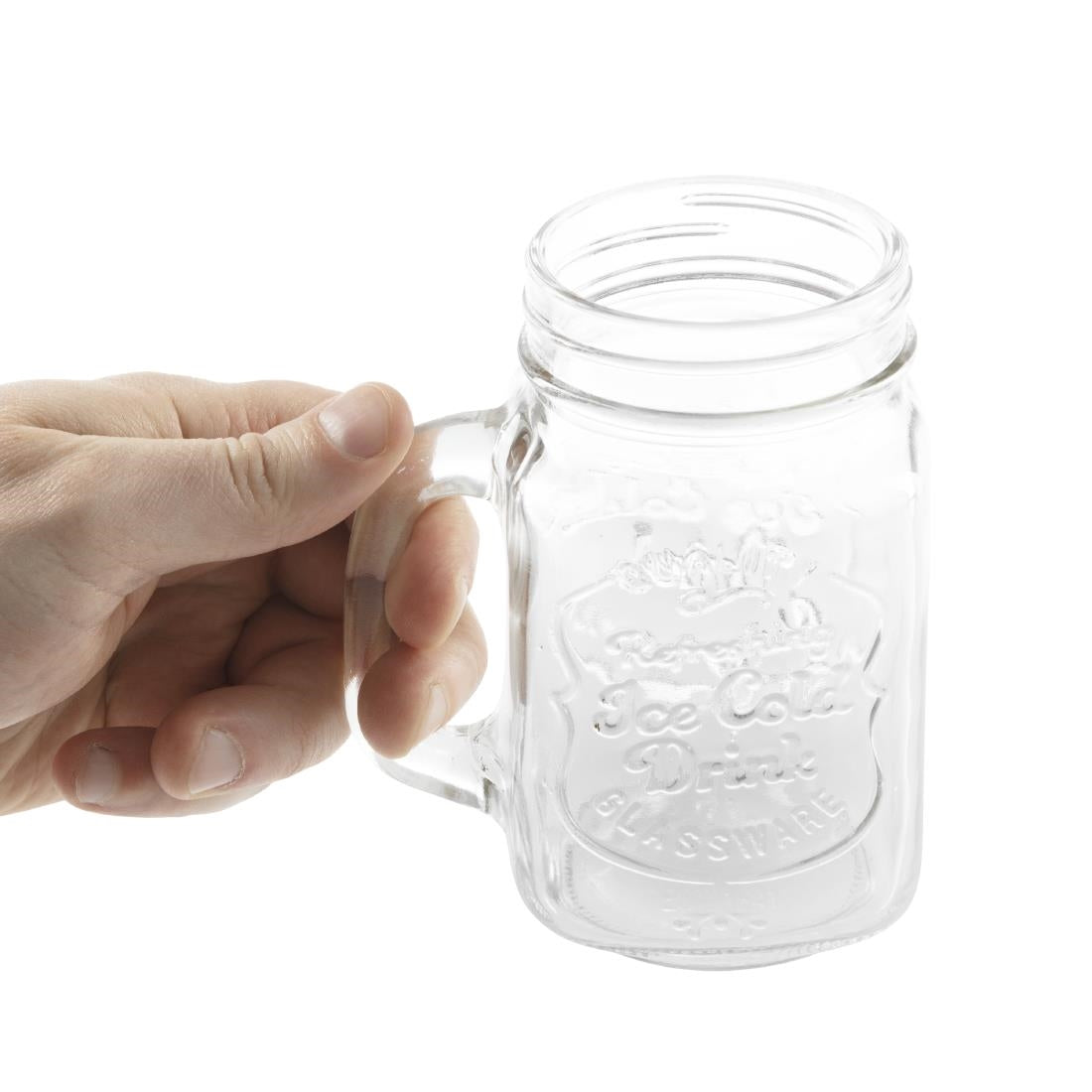 CM698 Olympia Handled Mason Jar 450ml (Pack of 12)