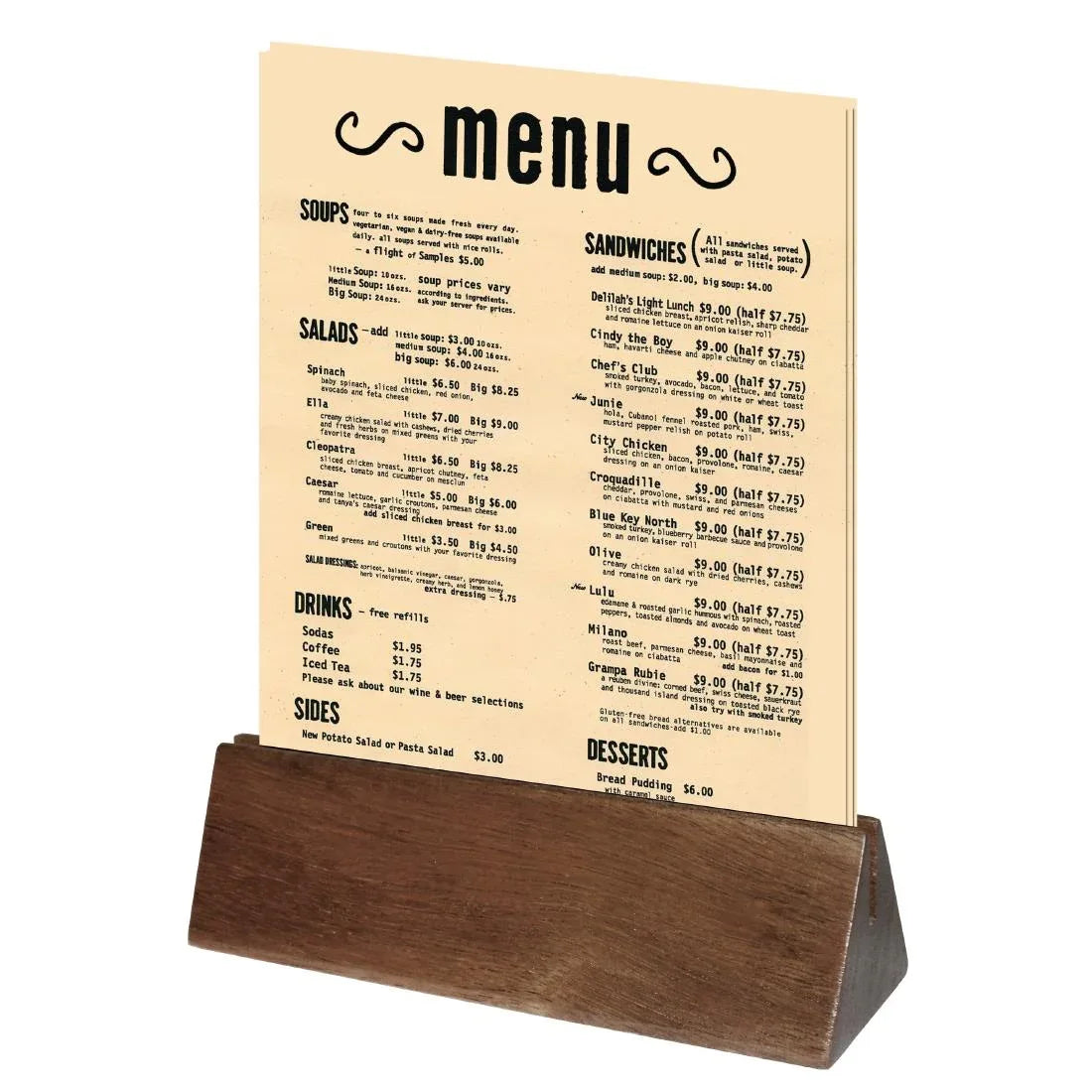 CM921 Olympia Acacia Menu Holder (Pack of 10) - JD Catering Equipment Solutions Ltd