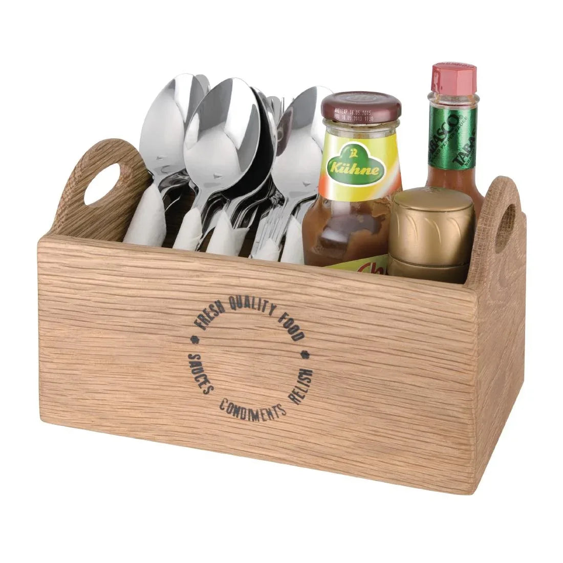 CN517 Olympia Oak Printed Table Caddy 230mm - JD Catering Equipment Solutions Ltd
