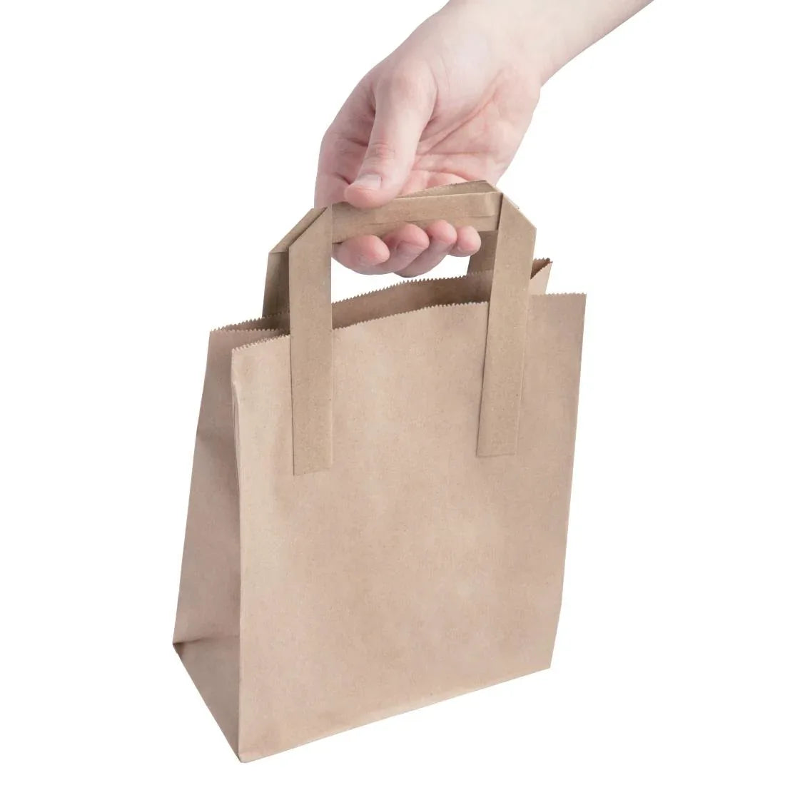 JA527 Fiesta Recyclable Flat Handle Bag Brown – Small (Pack 250)