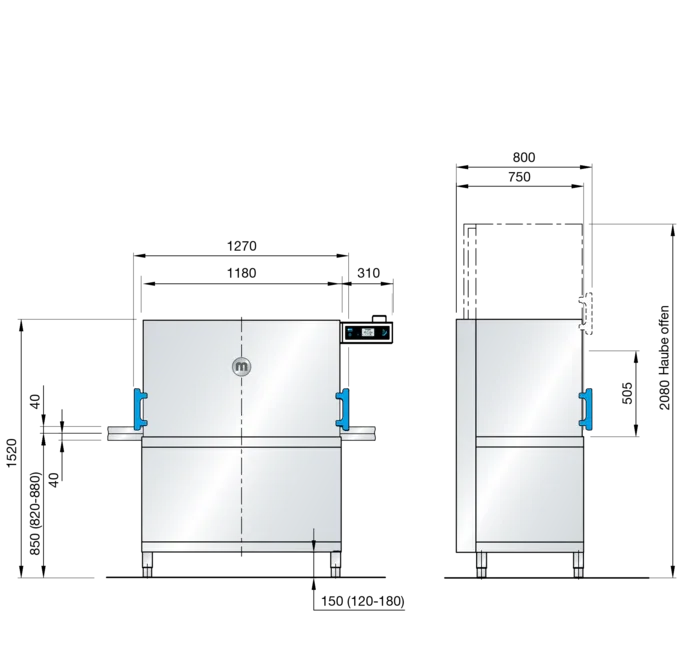 Meiko M-iClean HXL Twin Basket 2 x 500mm Rack Dishwasher - JD Catering Equipment Solutions Ltd
