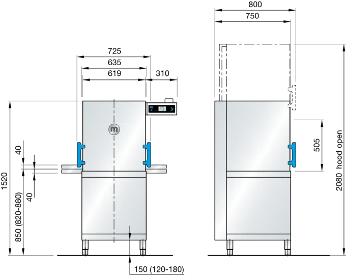 Meiko M-iClean HM Pass Through Dishwasher 500mm Basket - JD Catering Equipment Solutions Ltd