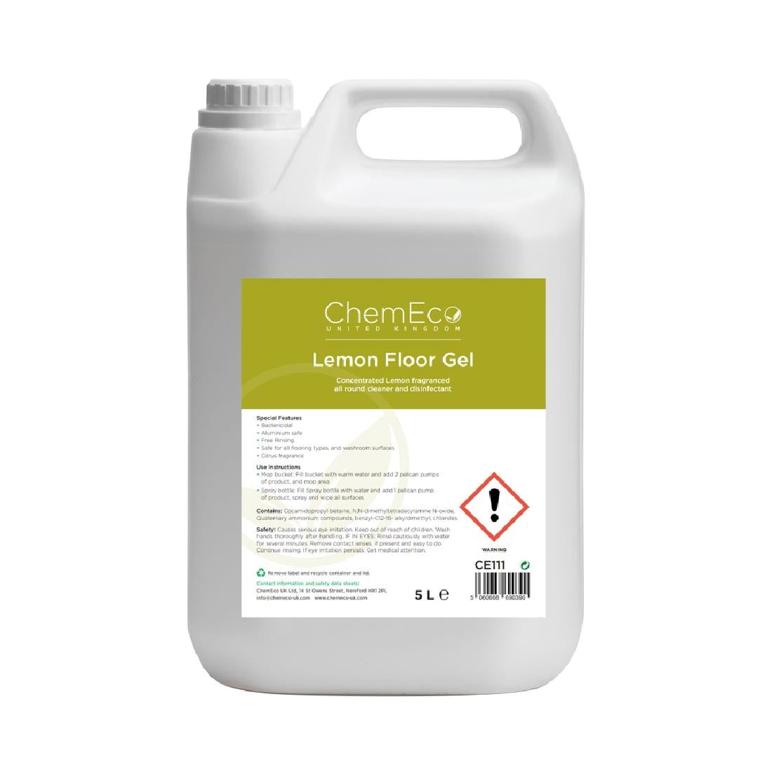 CU241 ChemEco Lemon Floor Cleaning Gel 5Ltr
