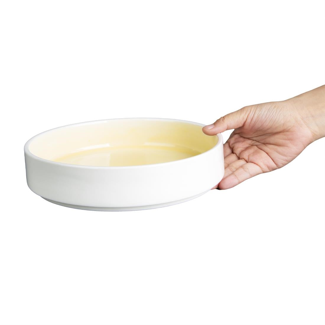 CU414 Olympia Fondant Bowl Lemon - 215mm 8 1/2" (Box 4)