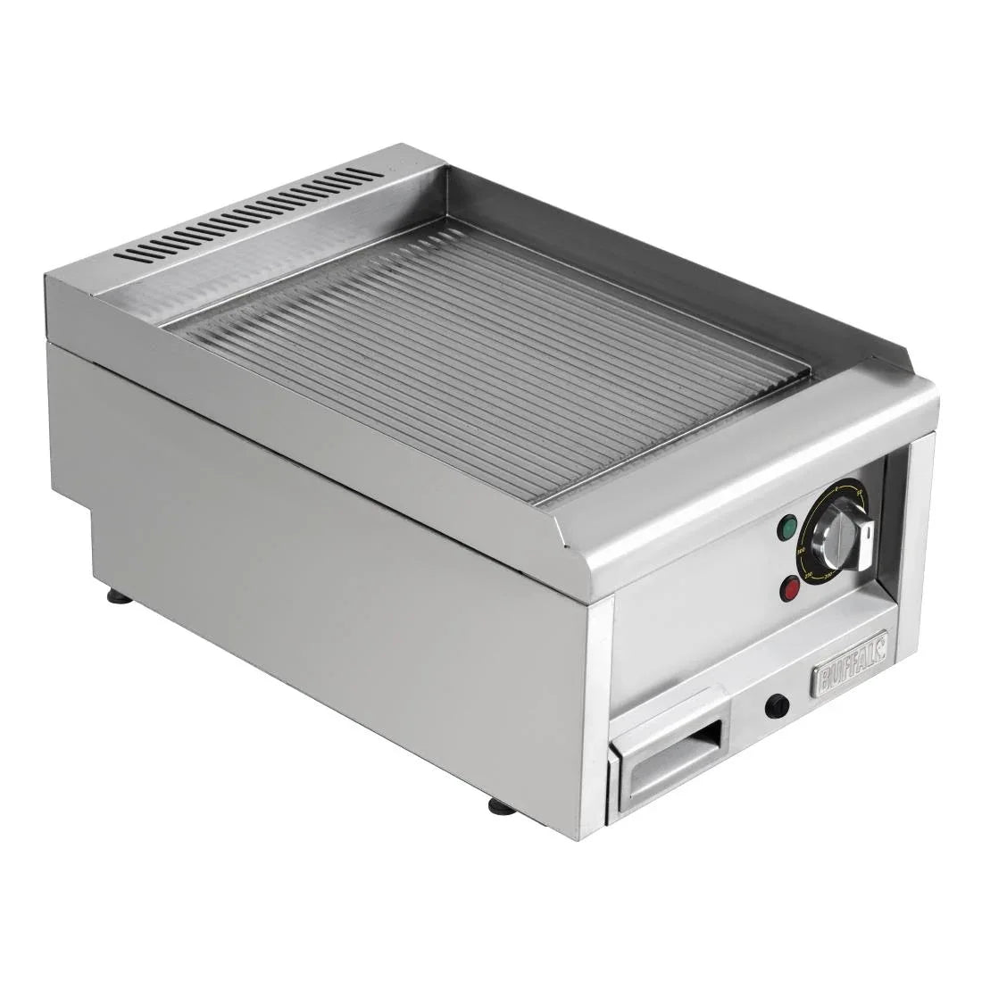 CU474 Buffalo 600 Series Ribbed Electric Griddle 400mm - JD Catering Equipment Solutions Ltd