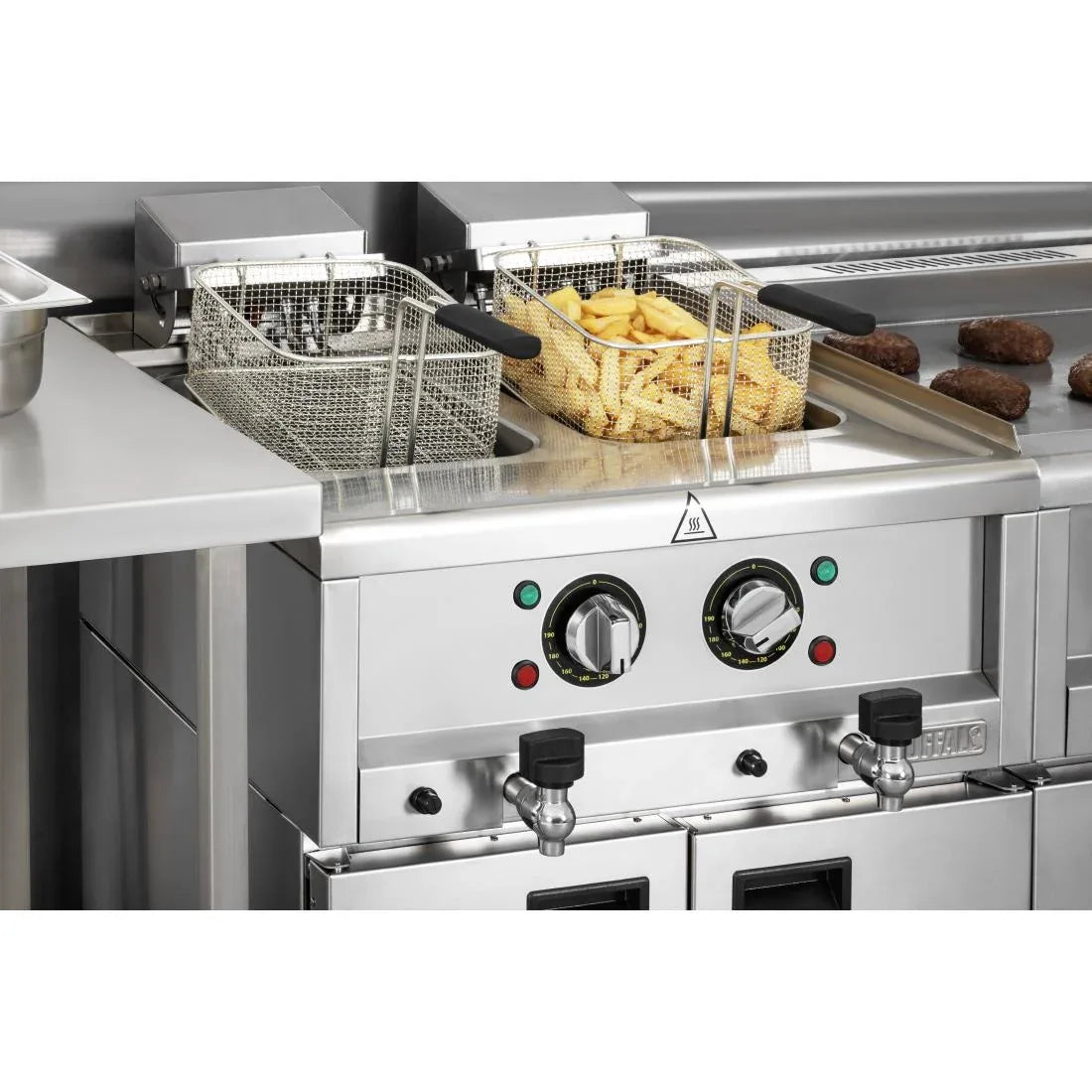CU477 Buffalo 600 Series Twin Tank Electric Fryer 2 x 8Ltr - JD Catering Equipment Solutions Ltd