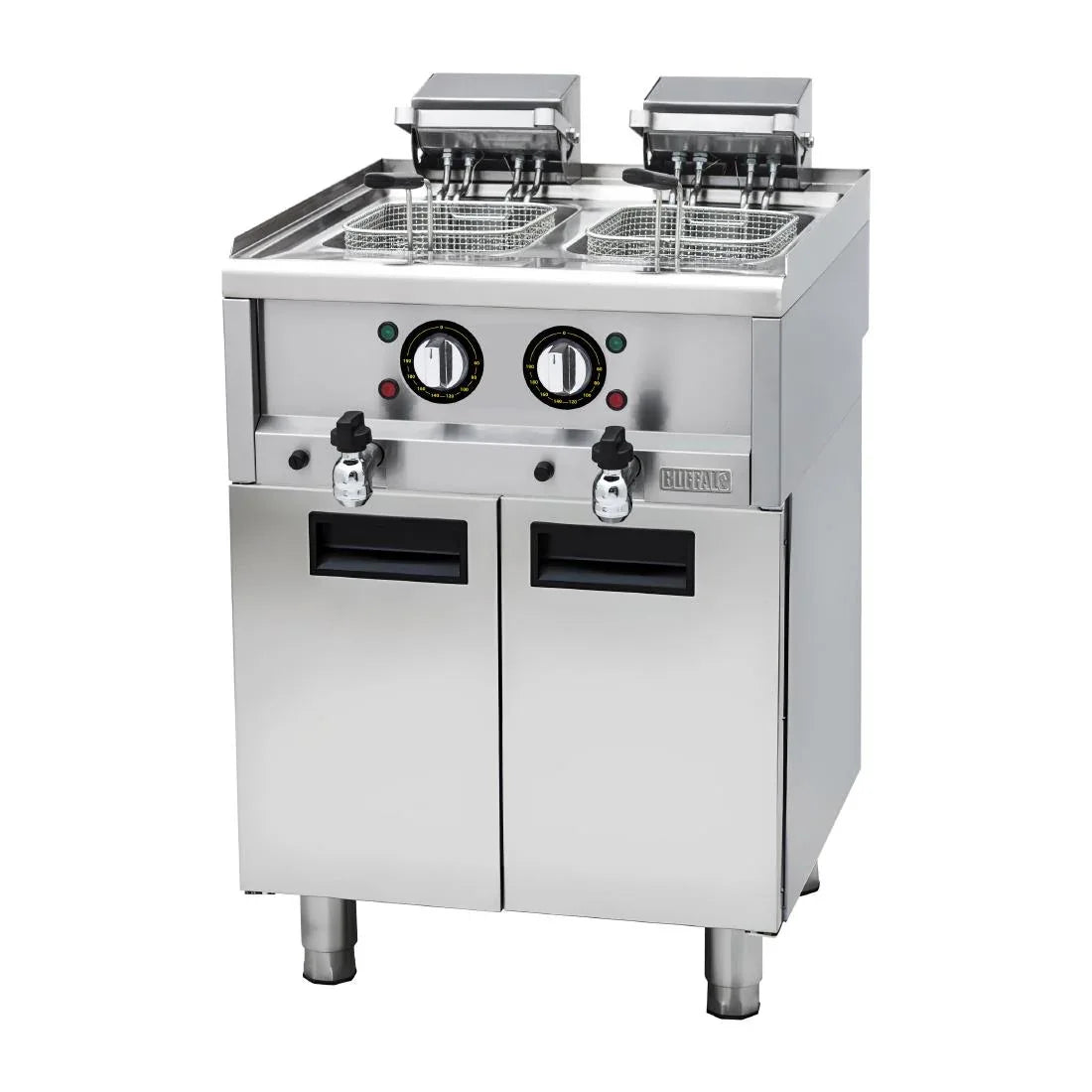 CU477 Buffalo 600 Series Twin Tank Electric Fryer 2 x 8Ltr - JD Catering Equipment Solutions Ltd