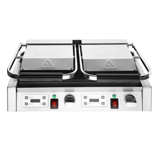 CU611 Buffalo Double Contact Grill Ribbed Plates