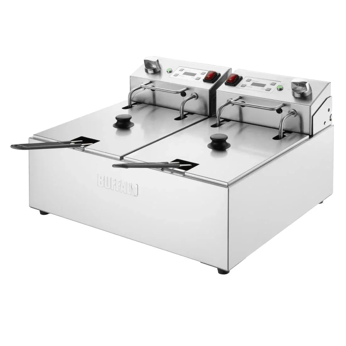 CU624 Buffalo Double Electric Fryer with Timer 2x5Ltr