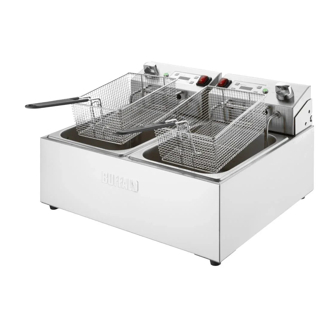 CU624 Buffalo Double Electric Fryer with Timer 2x5Ltr