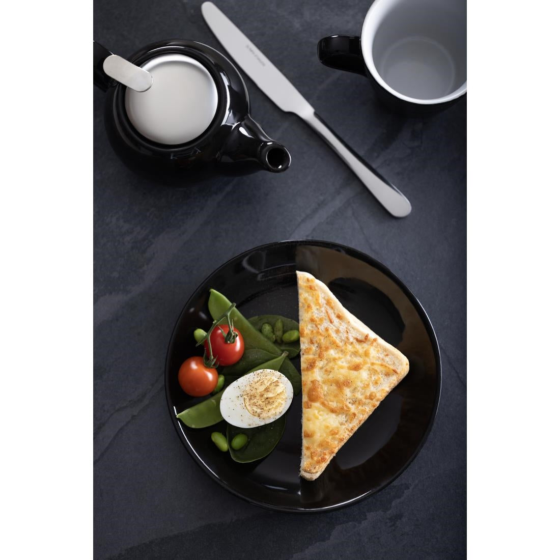CU950 Olympia Cafe Coupe Plate Black - 200mm 8" (Pack of 12)