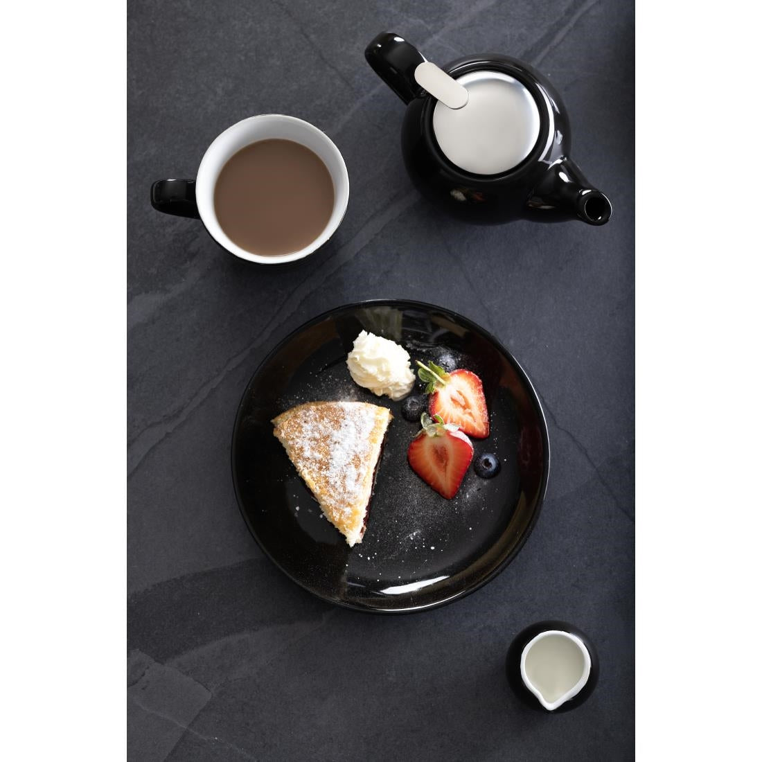 CU950 Olympia Cafe Coupe Plate Black - 200mm 8" (Pack of 12)
