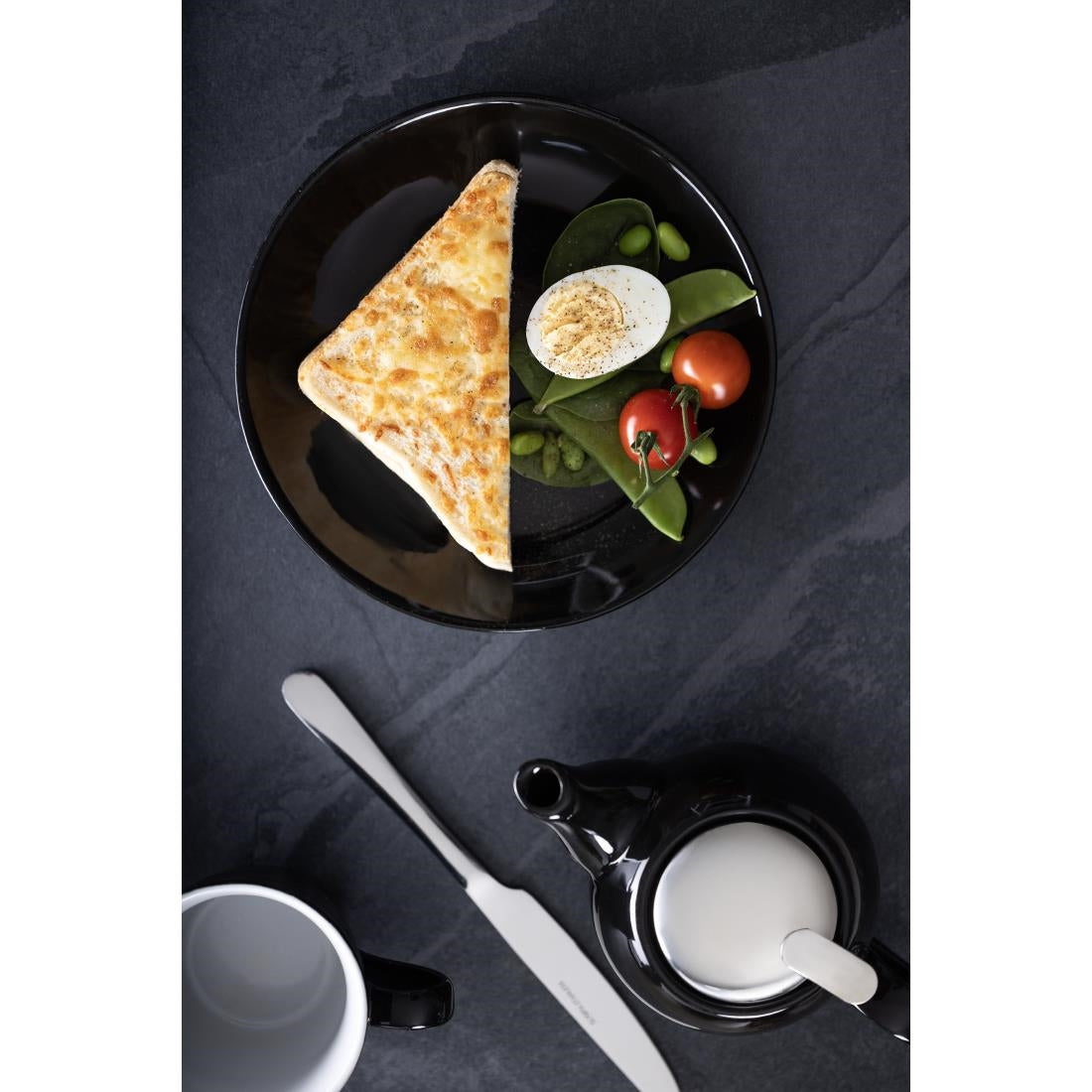 CU950 Olympia Cafe Coupe Plate Black - 200mm 8" (Pack of 12)