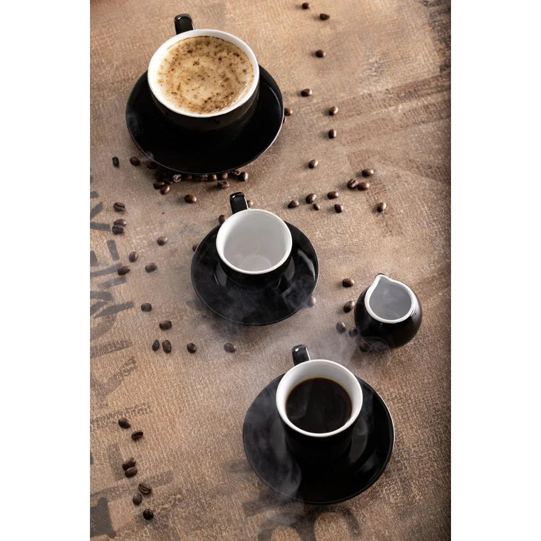 CU951 Olympia Cafe Milk Jug Black - 70ml 2.36fl oz (Pack of 6) - JD Catering Equipment Solutions Ltd