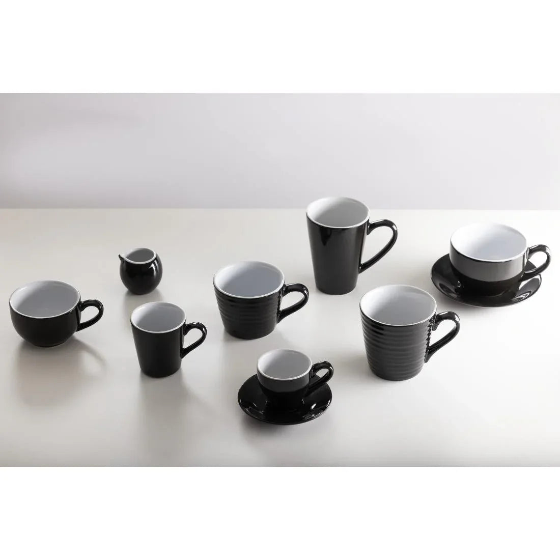 CU961 Olympia Cafe Flat White Cup Black - 170ml (Pack of 12) - JD Catering Equipment Solutions Ltd