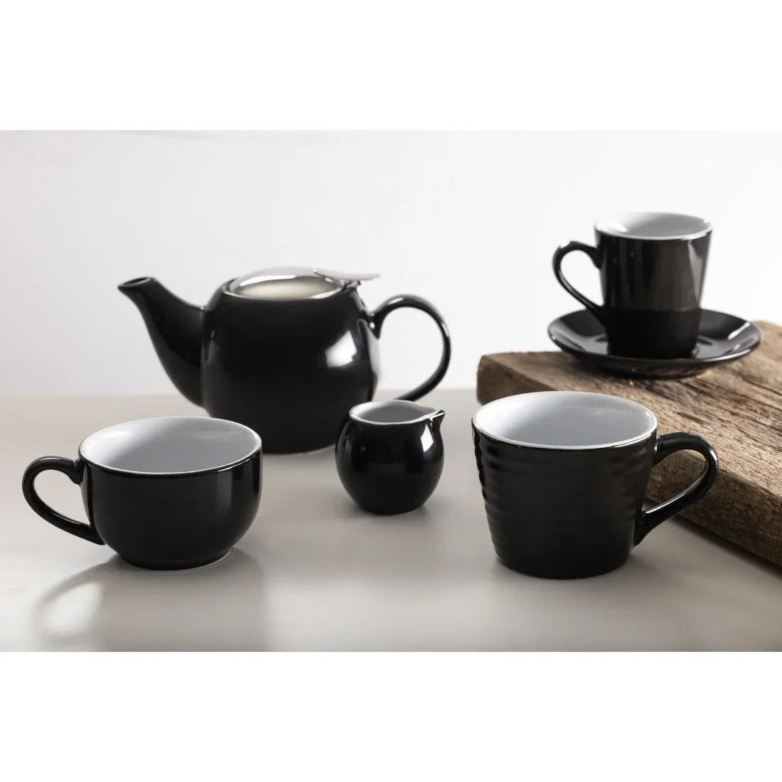 CU962 Olympia Cafe Flat White Saucer Black (Pack of 12) - JD Catering Equipment Solutions Ltd
