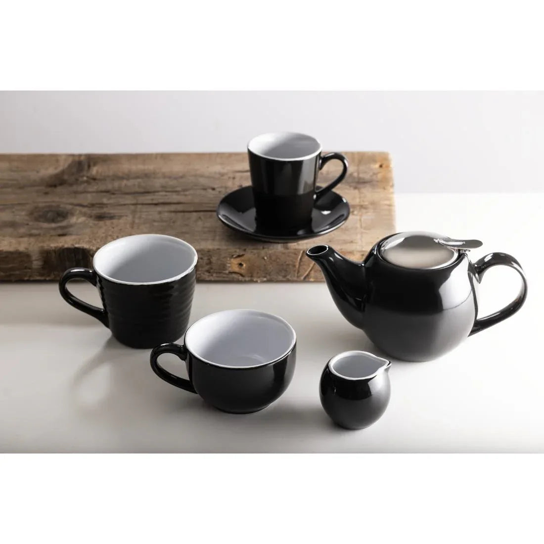 CU953 Olympia Cafe Coffee Cup Black - 230ml 8fl oz (Pack of 12) - JD Catering Equipment Solutions Ltd