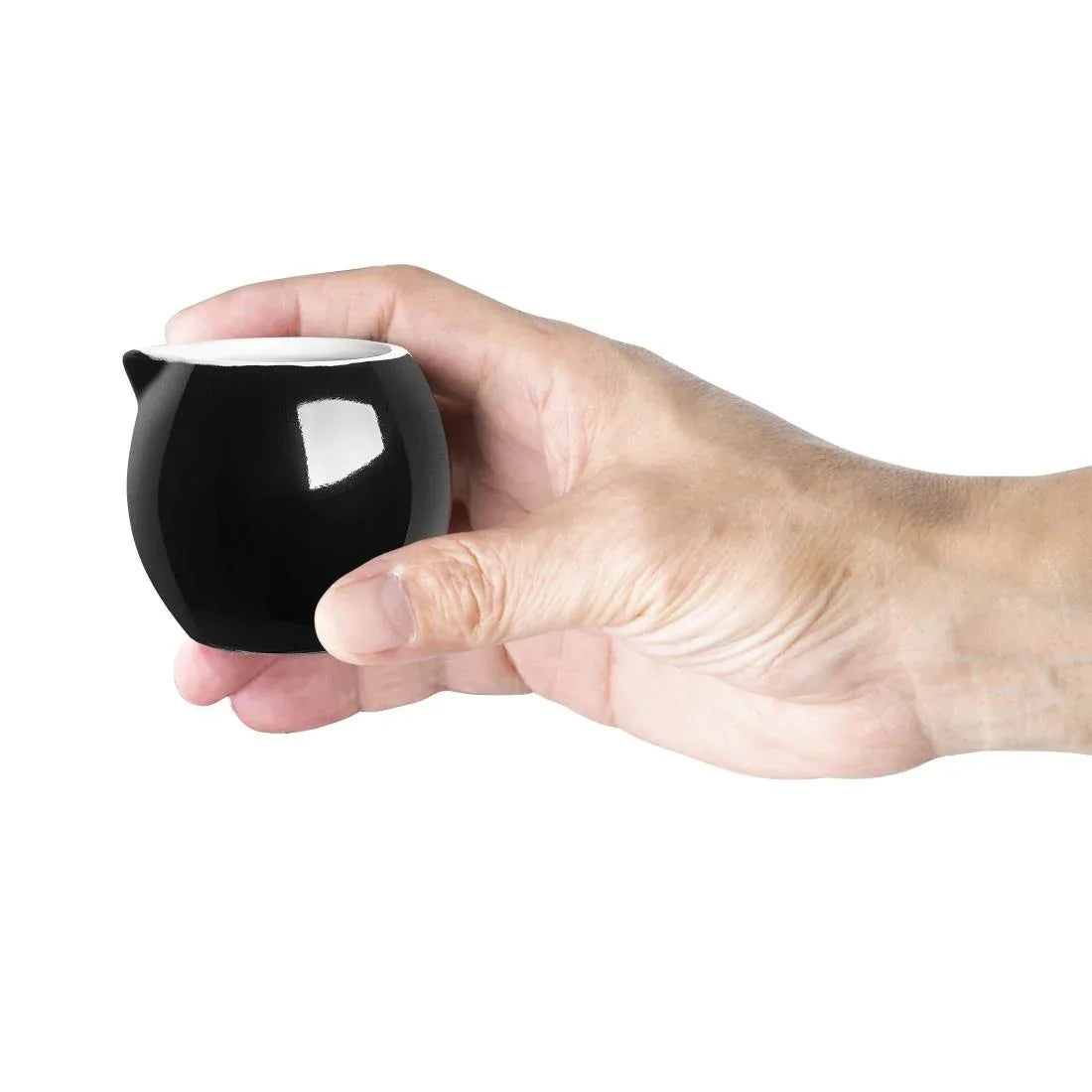 CU951 Olympia Cafe Milk Jug Black - 70ml 2.36fl oz (Pack of 6) - JD Catering Equipment Solutions Ltd