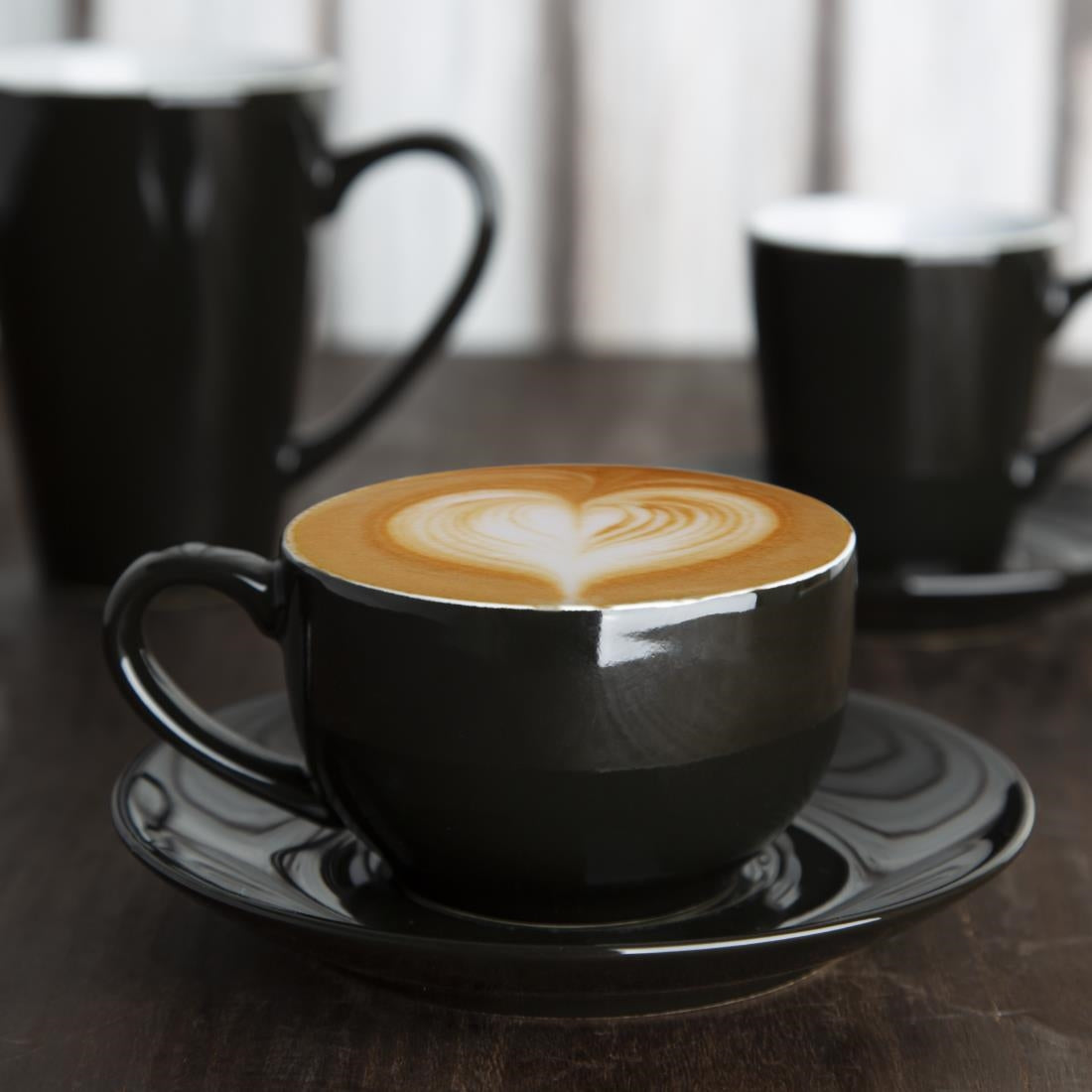 CU953 Olympia Cafe Coffee Cup Black - 230ml 8fl oz (Pack of 12)