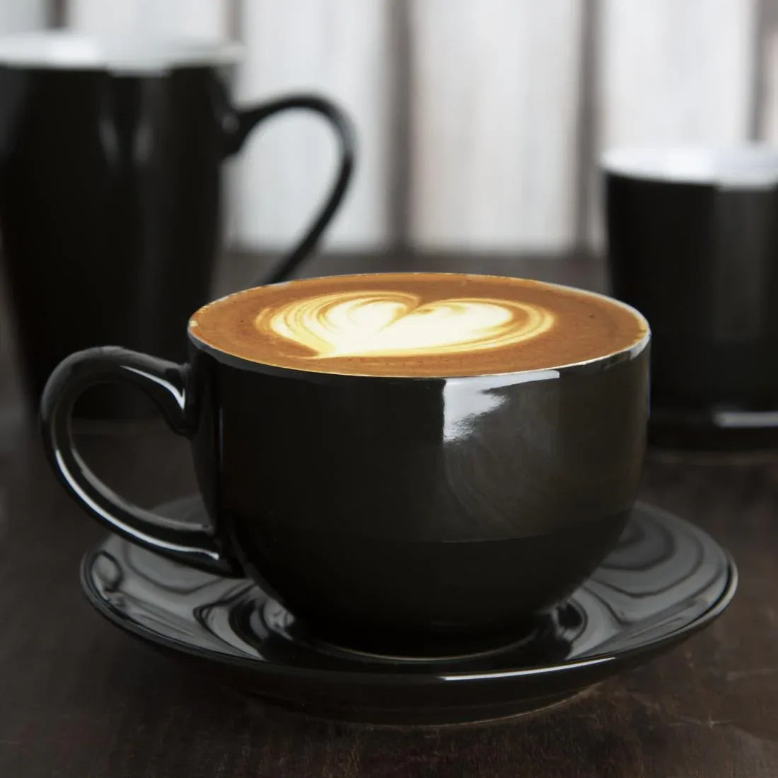 CU954 Olympia Cafe Cappuccino Cup Black - 340ml 11.5fl oz (Pack of 12) - JD Catering Equipment Solutions Ltd