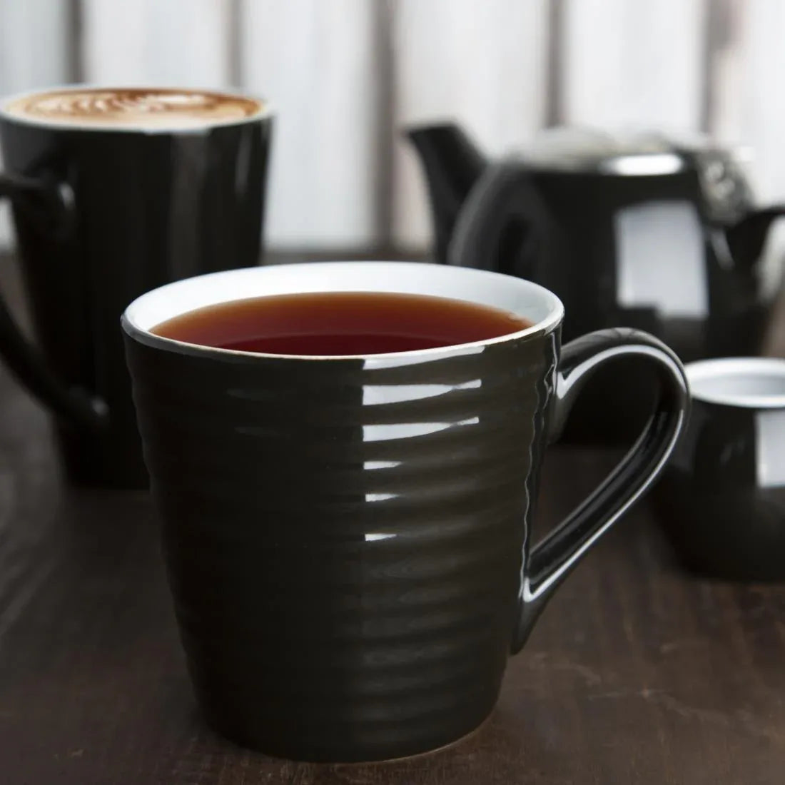 CU959 Olympia Cafe Aroma Mug Black - 340ml (Pack of 6) - JD Catering Equipment Solutions Ltd