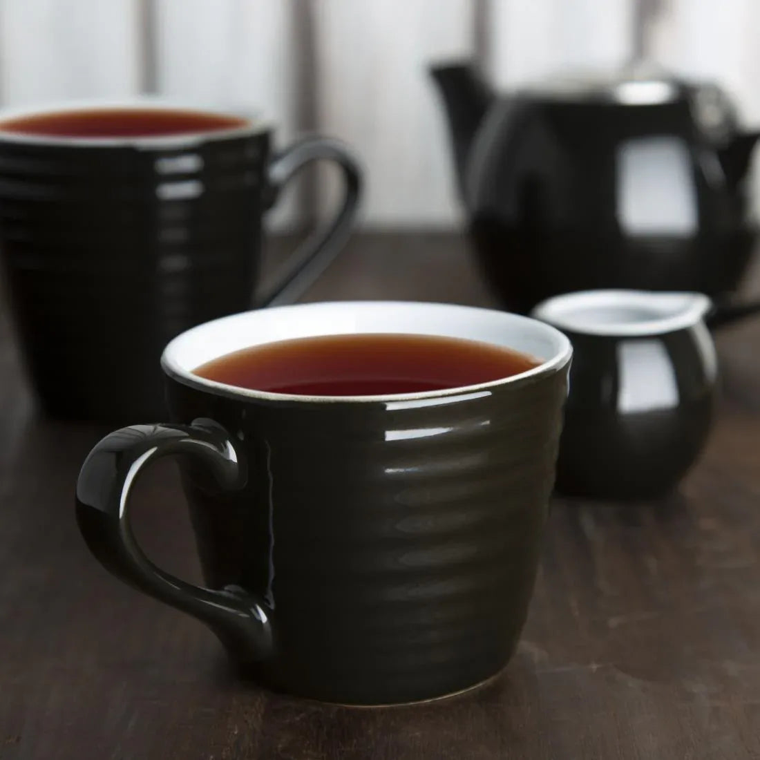 CU960 Olympia Cafe Aroma Mug Black - 230ml (Pack of 6) - JD Catering Equipment Solutions Ltd