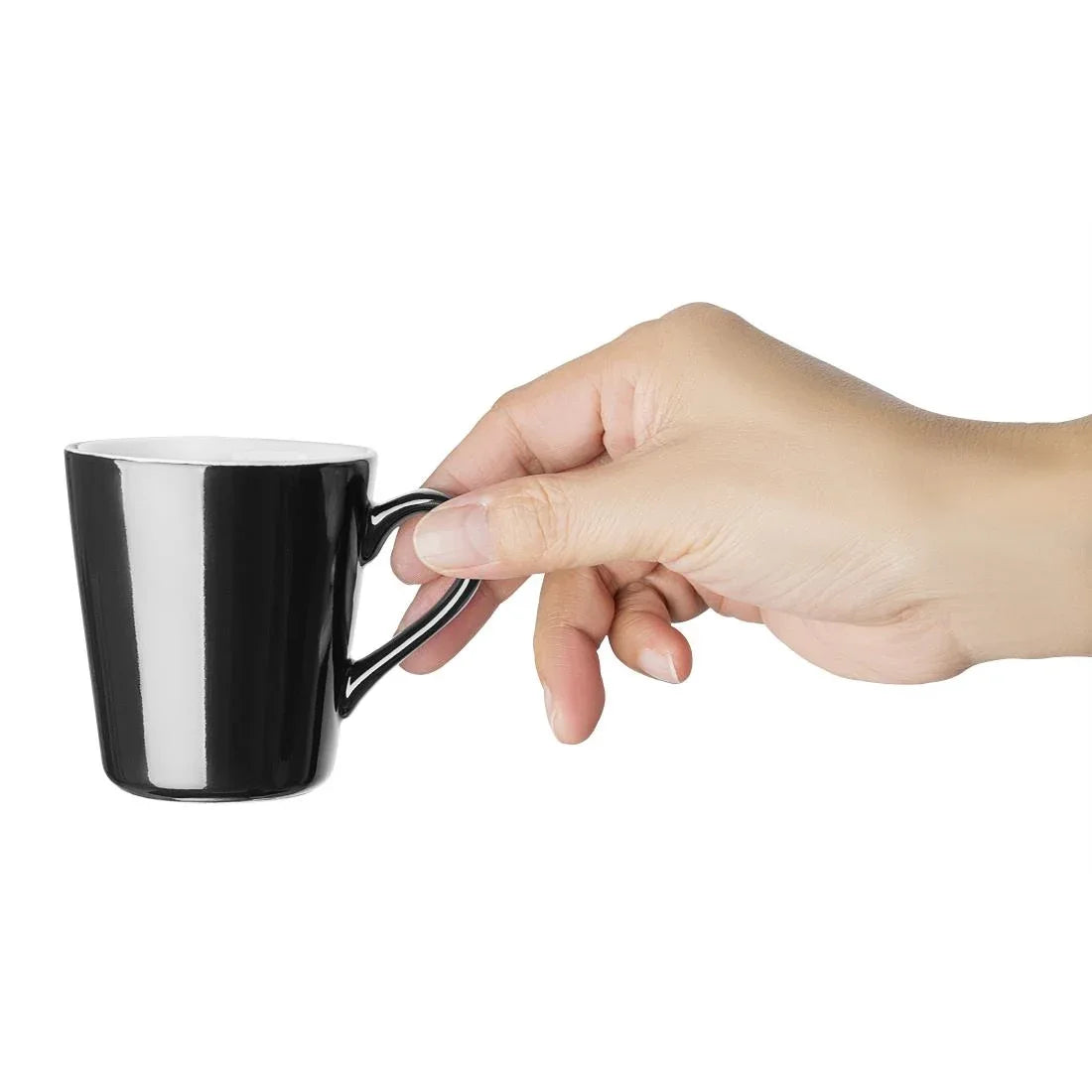 CU961 Olympia Cafe Flat White Cup Black - 170ml (Pack of 12) - JD Catering Equipment Solutions Ltd