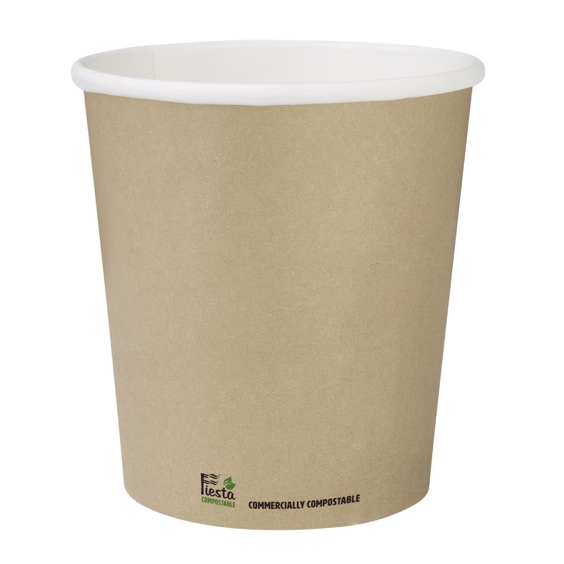 CU980 Fiesta Compostable Coffee Cups Single Wall 8oz (Pack of 1000)
